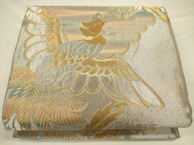 平和屋着物◎六通柄袋帯 鳳凰文 金銀糸 正絹 逸品 CAAU8720ft