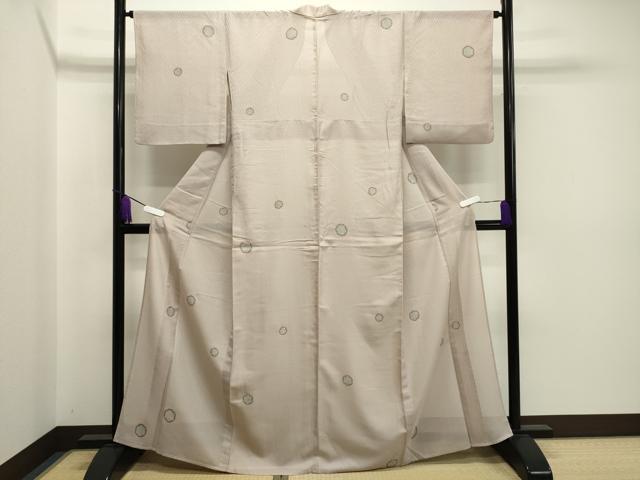 平和屋着物*夏物 小紋 紗 雪輪重ね文 金彩 正絹 逸品 CAAU8857gh