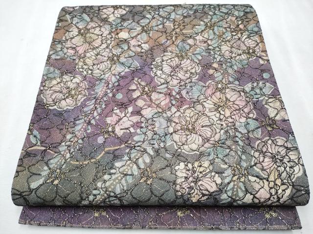 平和屋着物●太鼓柄袋帯 総刺繍 辻が花 正絹 逸品 CAAU9488hy