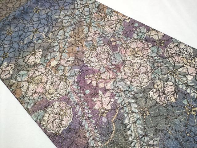 平和屋着物●太鼓柄袋帯 総刺繍 辻が花 正絹 逸品 CAAU9488hy