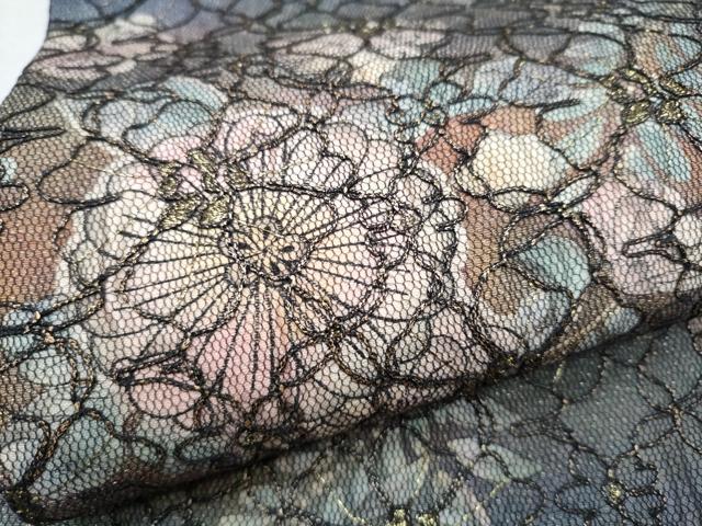 平和屋着物●太鼓柄袋帯 総刺繍 辻が花 正絹 逸品 CAAU9488hy