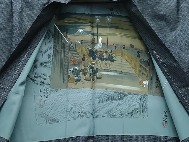 平和屋着物●男性 本場大島紬 アンサンブル 100亀甲 総詰め 正絹 逸品 CAAU9661vf