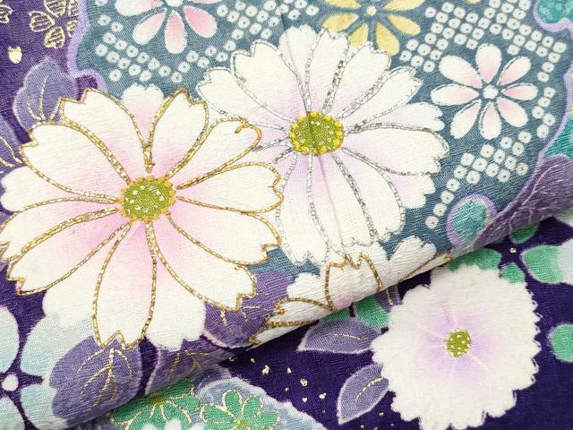 平和屋着物●豪華振袖 駒刺繍 雪輪草花文 暈し染め 金彩 正絹 逸品 CAAU9698vf