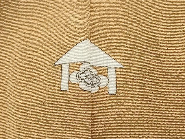 平和屋着物●上質な色無地 小麦色 正絹 逸品 CAAU9869vf