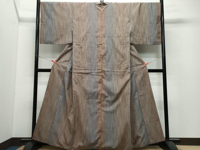 平和屋着物●上質な紬 縞 正絹 逸品 CAAU9877vf