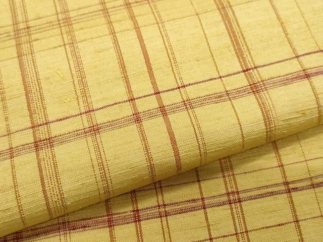 平和屋着物●上質な紬 格子柄 正絹 逸品 CAAU9969vf