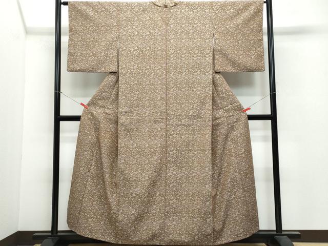 平和屋着物●上質なお召 更紗花唐草文 正絹 逸品 CAAU9993vf