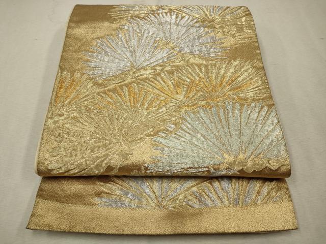 平和屋着物◎六通柄袋帯 松 金銀糸 正絹 逸品 CAAV0246qe