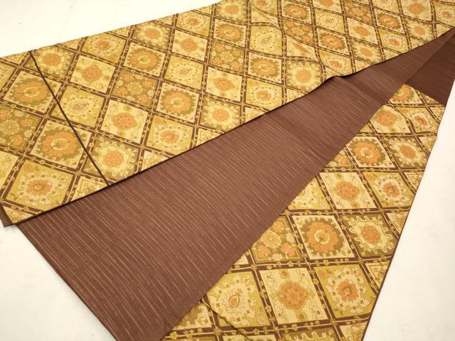 平和屋着物◎六通柄袋帯 菱花文 正絹 逸品 CAAV0314qe