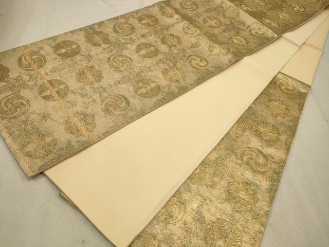 平和屋着物◎六通柄袋帯 吉祥丸文 金糸 正絹 逸品 CAAV0361qe