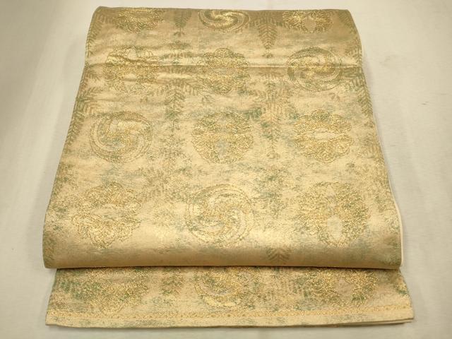平和屋着物◎六通柄袋帯 吉祥丸文 金糸 正絹 逸品 CAAV0361qe