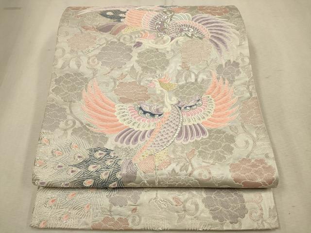 平和屋着物◎六通柄袋帯 唐織 鳳凰花文 金銀糸 正絹 逸品 CAAV0364qe