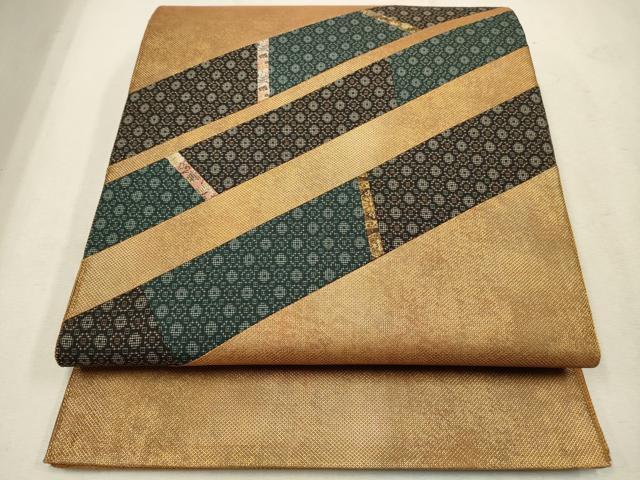 平和屋着物◎太鼓柄袋帯 切嵌 吉祥文 金糸 正絹 逸品 CAAV0396qe