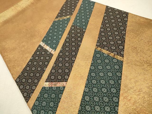 平和屋着物◎太鼓柄袋帯 切嵌 吉祥文 金糸 正絹 逸品 CAAV0396qe