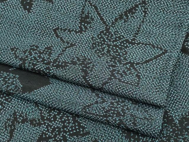 平和屋着物▽上質な紬 単衣 楓文 正絹 逸品 CAAV0905ou