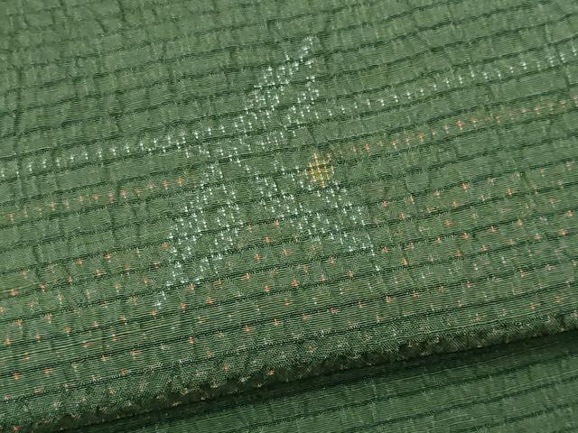 平和屋着物▽上質な小紋 単衣 横段文 ふくれ織 正絹 逸品 CAAV0968ou