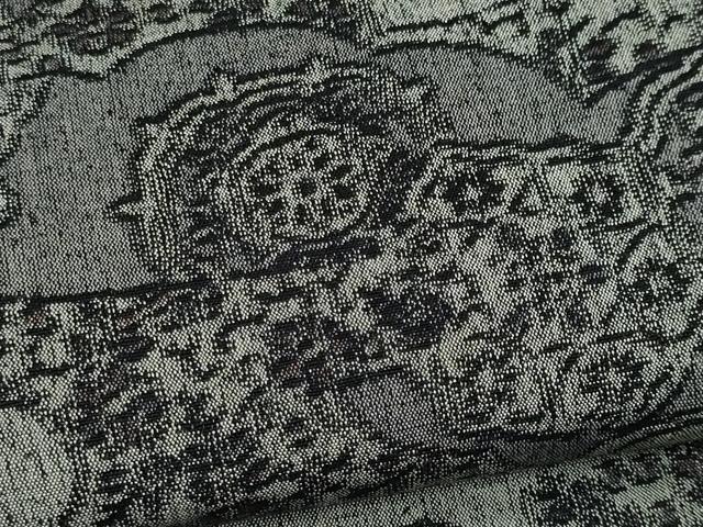 平和屋着物▽上質な紬 単衣 エ霞吉祥文 正絹 逸品 CAAV0970ou
