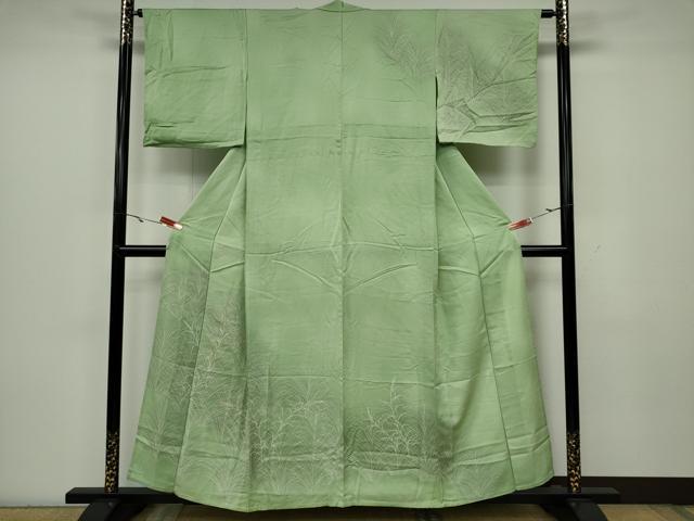 平和屋着物▽訪問着 単衣 刺繍 秋草文 暈し染め 金彩 正絹 逸品 CAAV0975ou