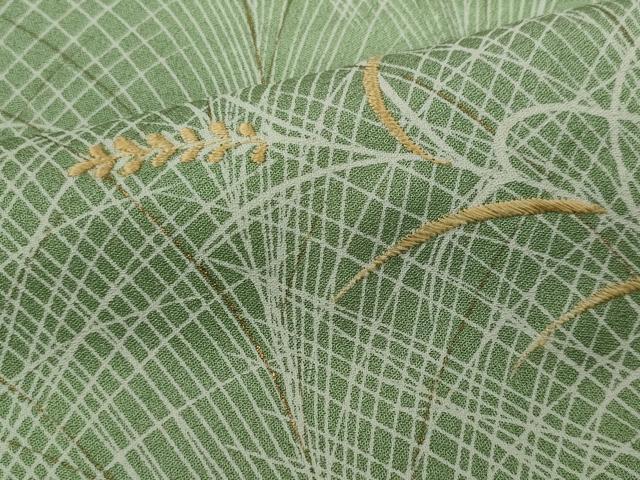 平和屋着物▽訪問着 単衣 刺繍 秋草文 暈し染め 金彩 正絹 逸品 CAAV0975ou