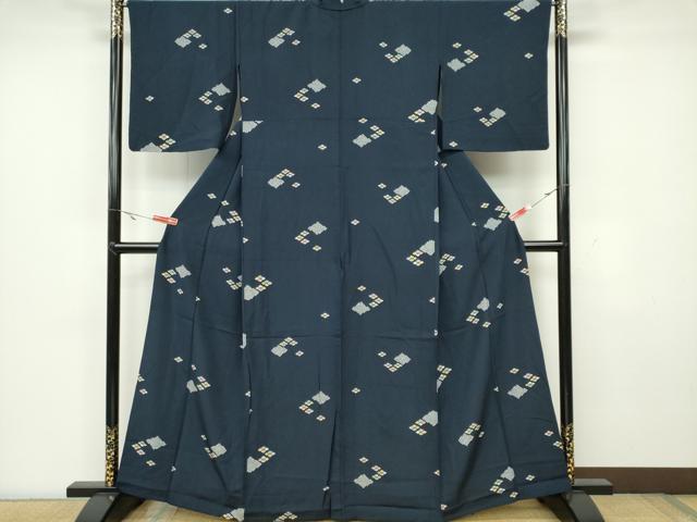 平和屋着物▽上質な小紋 単衣 吉祥花文 正絹 逸品 CAAV0979ou