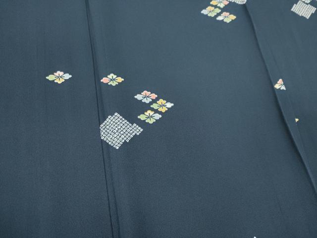 平和屋着物▽上質な小紋 単衣 吉祥花文 正絹 逸品 CAAV0979ou