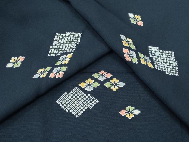 平和屋着物▽上質な小紋 単衣 吉祥花文 正絹 逸品 CAAV0979ou