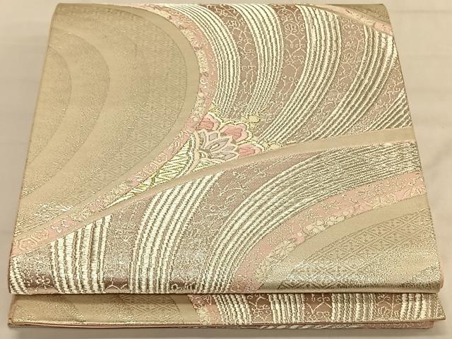 平和屋着物◎六通柄袋帯 唐織 流水更紗花文 金銀糸 正絹 逸品 CAAV1763qv