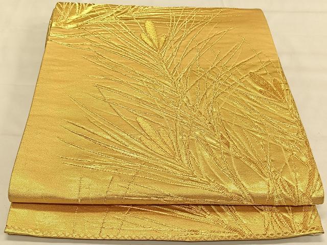 平和屋着物◎六通柄袋帯 若松文 金糸 正絹 逸品 CAAV1851qv