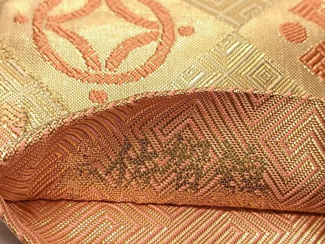 平和屋着物◎本佐賀錦 六通柄袋帯 名物綱代維文 金糸 正絹 逸品 CAAV1866qv