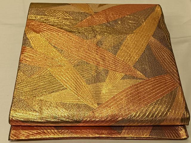 平和屋着物◎佐賀錦 全通柄袋帯 笹尽くし 金糸 正絹 逸品 CAAV1888qv