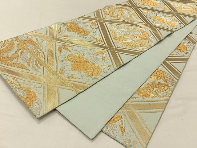 平和屋着物◎六通柄袋帯 花鳥文 金銀糸 正絹 逸品 CAAV1930qv