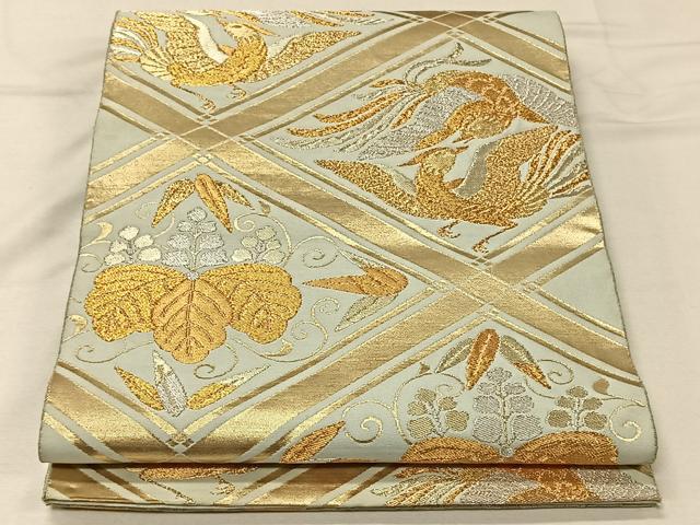 平和屋着物◎六通柄袋帯 花鳥文 金銀糸 正絹 逸品 CAAV1930qv