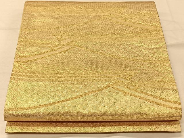 平和屋着物◎佐賀錦 太鼓柄袋帯 仙寿の帯 寿字文 金糸 正絹 逸品 CAAV1952qv