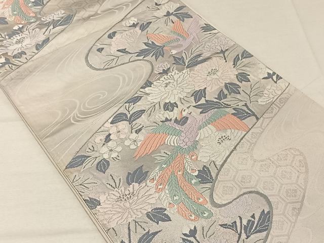 平和屋着物◎全通柄袋帯 唐織 鳳凰花文 正絹 逸品 CAAV1992qv