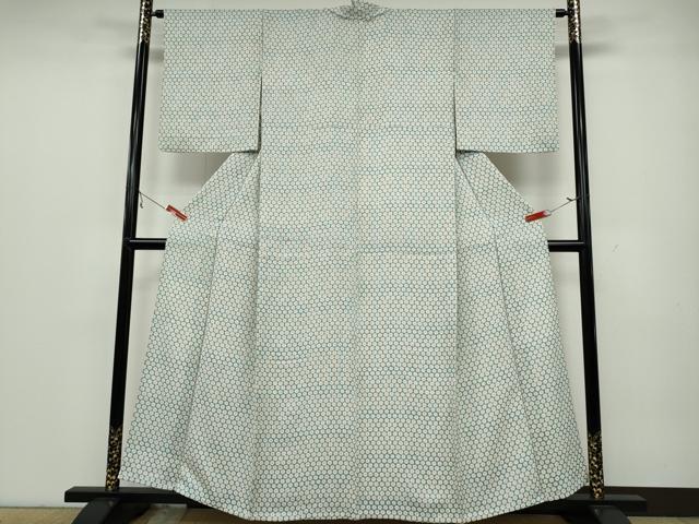 平和屋着物▽上質な小紋 単衣 菊尽くし 正絹 逸品 CAAV3173ut