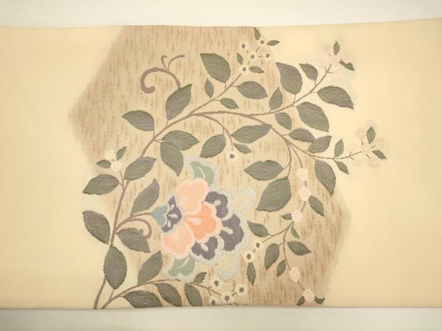 平和屋着物◎太鼓柄袋帯 すくい織 更紗花文 正絹 逸品 CAAV3270ft