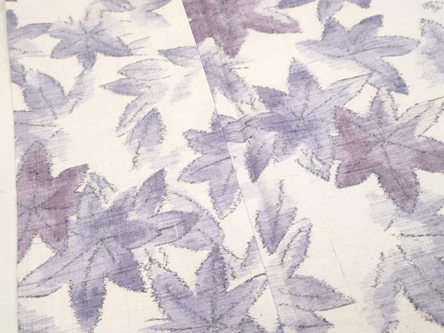 平和屋着物▽上質な紬 単衣 楓文 正絹 逸品 CAAV3689dy
