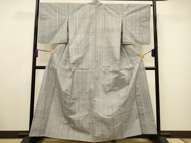 平和屋着物▽上質な紬 単衣 縞 正絹 逸品 CAAV3717dy