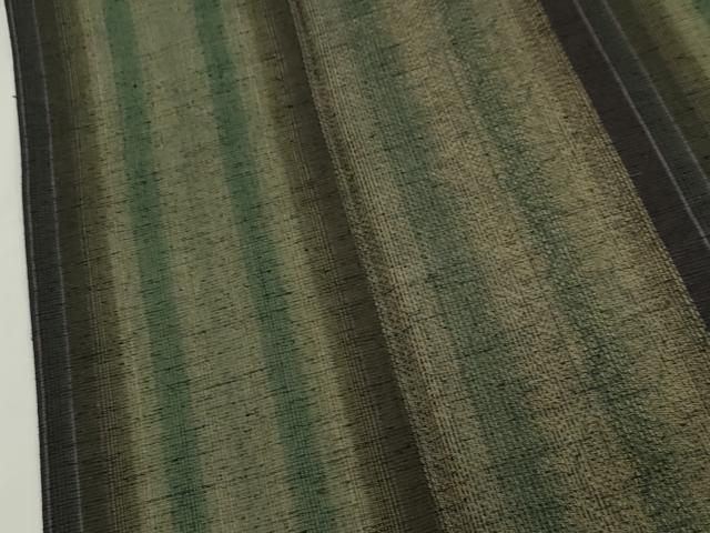 平和屋着物▽上質な紬 単衣 麻の葉間道 正絹 逸品 CAAV3778dy