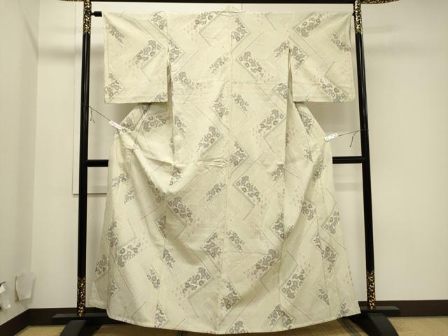 平和屋着物▽本塩沢 単衣 吉祥花文 正絹 逸品 CAAV3779dy