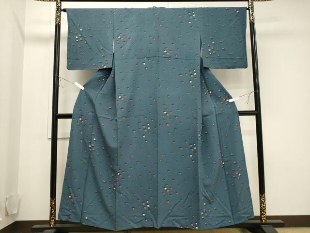 平和屋着物▽上質な小紋 単衣 ビー玉 正絹 逸品 CAAV3785dy