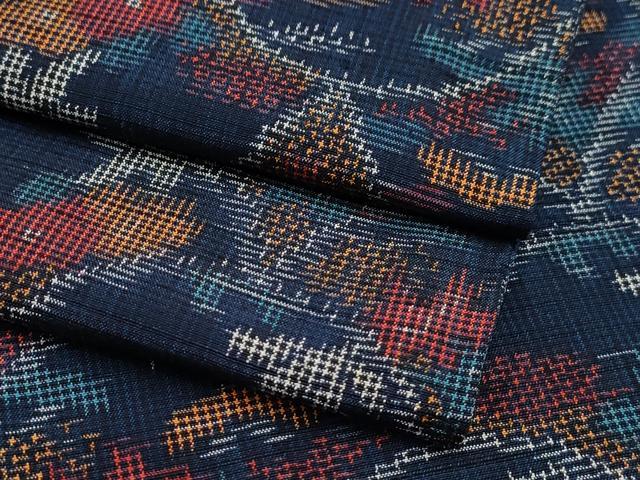 平和屋着物▽上質な紬 単衣 青海波花文 正絹 逸品 CAAV3881dy