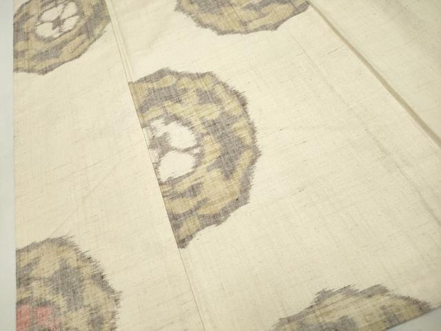 平和屋着物▽上質な紬 単衣 吉祥丸文 正絹 逸品 CAAV3893dy