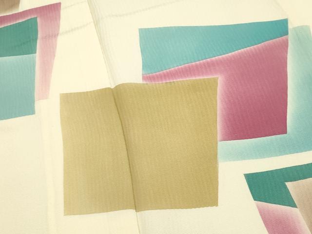 平和屋着物▽訪問着 単衣 色紙重ね文 正絹 逸品 未使用 CAAV3895dy