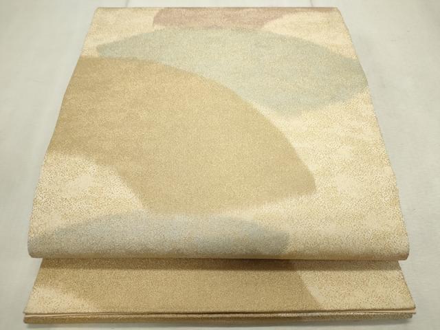 平和屋着物◎全通柄袋帯 砂子綴れ 地紙重ね文 金糸 正絹 逸品 CAAV4357in