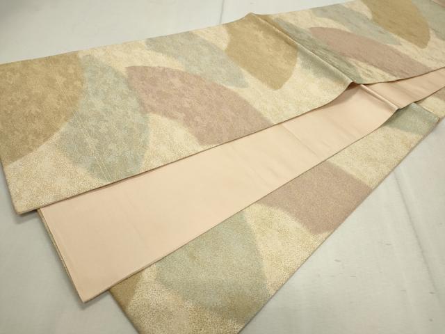 平和屋着物◎全通柄袋帯 砂子綴れ 地紙重ね文 金糸 正絹 逸品 CAAV4357in