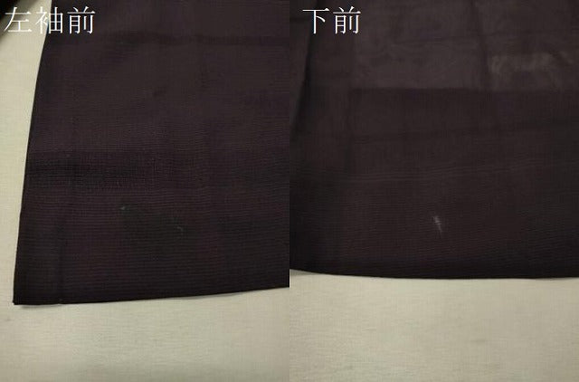 平和屋着物▽道行コート スリーシーズン 春夏秋 塵除け 絽 霞紋紗 深紫色 正絹 逸品 CAAV4404vp