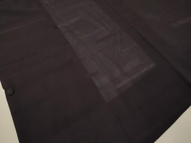 平和屋着物▽道行コート スリーシーズン 春夏秋 塵除け 絽 霞紋紗 深紫色 正絹 逸品 CAAV4404vp