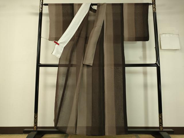 平和屋着物*夏物 紗紬 間道 正絹 逸品 CAAV4514vp