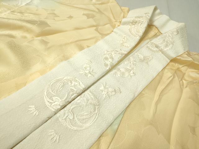平和屋着物●振袖用長襦袢 無双仕立て 舞桜地紋 暈し染め 半衿刺繍 正絹 逸品 CAAV4691vp